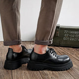 Breakj Shoe Men Summer Low Top Martin Boots Plasole Black Toge Shoes British Casual Small Leather Shoes