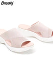 Women Orthopedic Stretch Orthotic Sandals Female Open Toe Breathable Slides Stretch Cross Shoes Outdoor Casual Beach