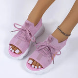 new summer comfortable and casual round toe woven mid-heel wedge sandals for