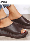 Women Sandals Peep Toe Platform Sandalias Mujer Heels Summer Shoes For Women Wedges Sandal With Platform Slippers Ladies