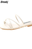 Women Slingback Sandals 2023 New Women's Shoes Summer Flats Casual Flip Flops Shallow Female Slides Open-toe