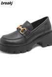 Heels Women's Loafers Pumps Luxury Designer Shoes Ladies 2023 Spring Wedge Casual Leather Wedding Shoes Bride Round