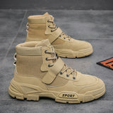 Boots Men Comfort Desert Boot Retro Casual High Top Shoes for Men Fall Winter Non-slip Hiking Booties Botas Hombre