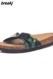2023 New Fashion Summer Cork Slipper Women Casual Beach Mixed Color Flip Flops Slides