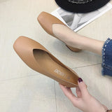 Flat Anti-skid Shoes Women Summer spring Skid-proof Square Toe Flat Korea Style Sandals Shoes Shallow Simple Shoe