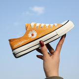 New Korean Style Ulzzang Daisy Canvas Shoes for Women 45 White Black Yellow Green Purple Color sneakers