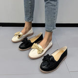 Women PU Leather Shoes Female Flats 2023 Fashion Comfortable Non-slip Wear-resistant Shoes Womans Flats Large Size