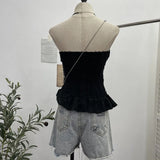 Real Shooting Wasteland Wind Thoracic Thoracic Do Old Hole Irregular Lotus Leaf Side Vest Millennial Babes Sleeveless Top