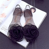 Crystal Sandals for Women Plastic Clear Summer 2023 Pvc Ladies Shoes with Low Heels Beach Transparent Asian Size Shoe