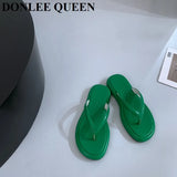 Brand Slippers Summer Shoes Women Flat Casual Slides Leisure Sandal Female Beach Flip Flops Green Slipper Sandales