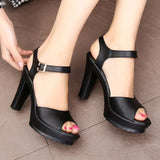 Summer Size Cheongsam Model Catwalk Sandals Waterproof Platform Thick Heels Fish Mouth Women's