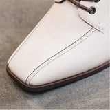 New Spring, Autumn and Winter Fashion Leather Square Head High Heels Office Work Shoes Cross Tie Casual Women's High