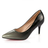 Color Pointed Toe Shallow 10CM High Heels Pumps Women Shoes2023 Office Mixed Colors Thin Heels Rubber Sole Ladies