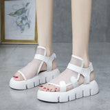 Toe Platform Heel Women Sandals Summer Shoes New Black Wedge Heel Sandals Women Summer Breathable High Quality