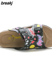 2023 New Summer Women Beach Cork Slippers Casual Buckle Clogs Outside Non-slip Water Slides