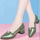De Mujer Women Cute Sweet Light Weight Comfort Spring & Summer Square Heel Shoes Lady Casual Sky Blue Pumps