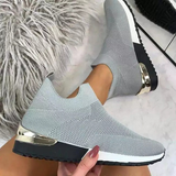 Summer 2023 Trendy Platform Flats Sneakers Socks Shoes Tennis Breathable SlipOn Casual Sports Footwear Ladies