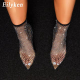 2023 New Women High Heel Ankle Boots Sandals Sexy Pointed Toe Elastic Booties Female Stiletto Summer Botas De
