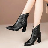 Women's Boots 2023 New Fashion Temperament Autumn and Winter High Heels and Ankle Shoes Boots Wedding Party