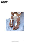 New Gladiator Women Flat Sandals Ladies Clip Toe Cross Strap Thong Sandals Shoes Woman Beach Free-binding Sandalen