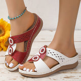 Mixed Color Summer Wedge Slippers Women 2023 Fashion Hollow Out Platform Sandals Woman Non Slip Beach Shoes Size