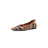 Women's Fabric Shoes Fashion Slip-On Spring/Autumn Ethnic Flat Shoes Pointed Toe Low Heel Shoes Woman Special