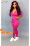 Fall PINK Letter Print Tracksuits Women Zip Hooded Long Sleeve Coat And Pants Two Piece Set Female Casual Sport