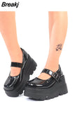Wedges Mary Janes For Women Pumps 2023 Spring Summer Brand New Gothic Style Comfy Women Office Lady Shoes Big Size