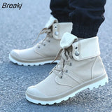 Spring Autumn Shoes Men Boots Canvas Shoes Breathable High top Mens Boots Male Brand Ankle Botas Army Green