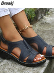 Summer Comfort Shoes of Women Fashion Peep Toe Casual Wedge Sandals Women's Plus Size 43 Platform Ladies