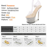 Crystal Women Shoes Summer New Chain Thin High Heels Platform Steel Pipe Dance Open Toe Sexy Party Female