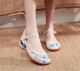 Breakj Fei Bamboo Retro Buckle Ancient Style Hanfu With Embroidered Cloth Shoes Spring And Autumn Women's Single