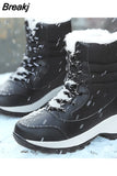 Boots Plush Warm Ankle Boots Women Winter Shoes Waterproof Boots Lightweight Comfortable Casual Cotton Boots Botas