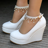 Queen Ankle Strap Platform Wedges Women Pump High Heels Sapato Feminino Dress