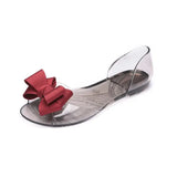 Crystal Sandals for Women Plastic Clear Summer 2023 Pvc Ladies Shoes with Low Heels Beach Transparent Asian Size Shoe