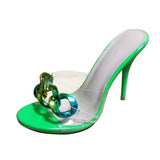 Women Slippers Popular Fashion Summer Women Mules Casual Female Shoes Pumps High Heels 11CM Peep Toe Slipper Stilettos