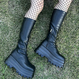Gothic Style Motorcycle Boots Vampire Cosplay Knee-high Boots 2023 Winter Street Cool Punk Comfy Women