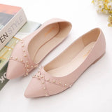 Flats Shoes Rivet Spring Summer New Female Metal Pointed Toe Casaul Shoes Comfortable Flats Loafers Shoes