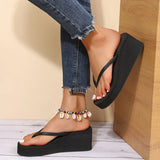 Lightweight Wedge Flip Flops Women 2024 Summmer Clip Tie Platform Slippers Woman Non Slip Thick Sole Beach