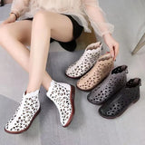Leather Flats Sandals Spring Summer Sandals Breathable Hole Boots Flat Soft Non-slip Comfortable Sandalias Plus Size