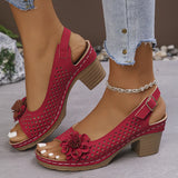 Breakj Summer New Women's Slope And Thick-Soled Sandals Large-Size Fish Mouth Slope And Word Slope Heel