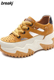 Sneakers Women Trends 2023 High Heels Luxury Designer Flat Shoes Female Thick Bottom Fashion Chunky Elegant Athletic