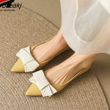 Bow-Knot Single Shoes Pointed Toe Women Flat Shoes Spring Autumn Small Leather