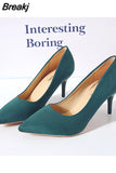 High Heels Pumps 8cm Tacones Pointed Toe Stilettos Femme Sexy Ladies Wedding Leopard Plus