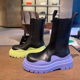 Women Chunky Heel Ankle Boots Woman Shoes Autumn Brand Designer Chelsea Boots Female Platform Boots Lasdies Fashion Combat