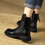 Toe Lolita Boots Shoes Zipper Winter Footwear Boots-Women Ankle 2023 Rubber Ladies Autumn Rock Med Rome Fabric PU