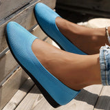 and Autumn 2024 New Outwear Solid Color Oversized Shallow Cut Shoes Women's Knitted Comfort Flat Shoes