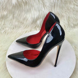 Breakj Bed Cannon Shoes Women's Fine Heel 2025 New Autumn Black Red Back 10 Cm Sexy Pointed Single