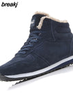 Men Boots Men Winter Shoes Plus Size 48 Keep Warm Ankle Botas Hombre Leather Winter Boots Shoes Men Plush Winter Sneakers
