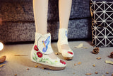 Breakj Boots / Summer Boots Embroidered High Heels Embroidered Cloth Shoes Embroidered Boots Ankle Boots High Heels Women's Singles